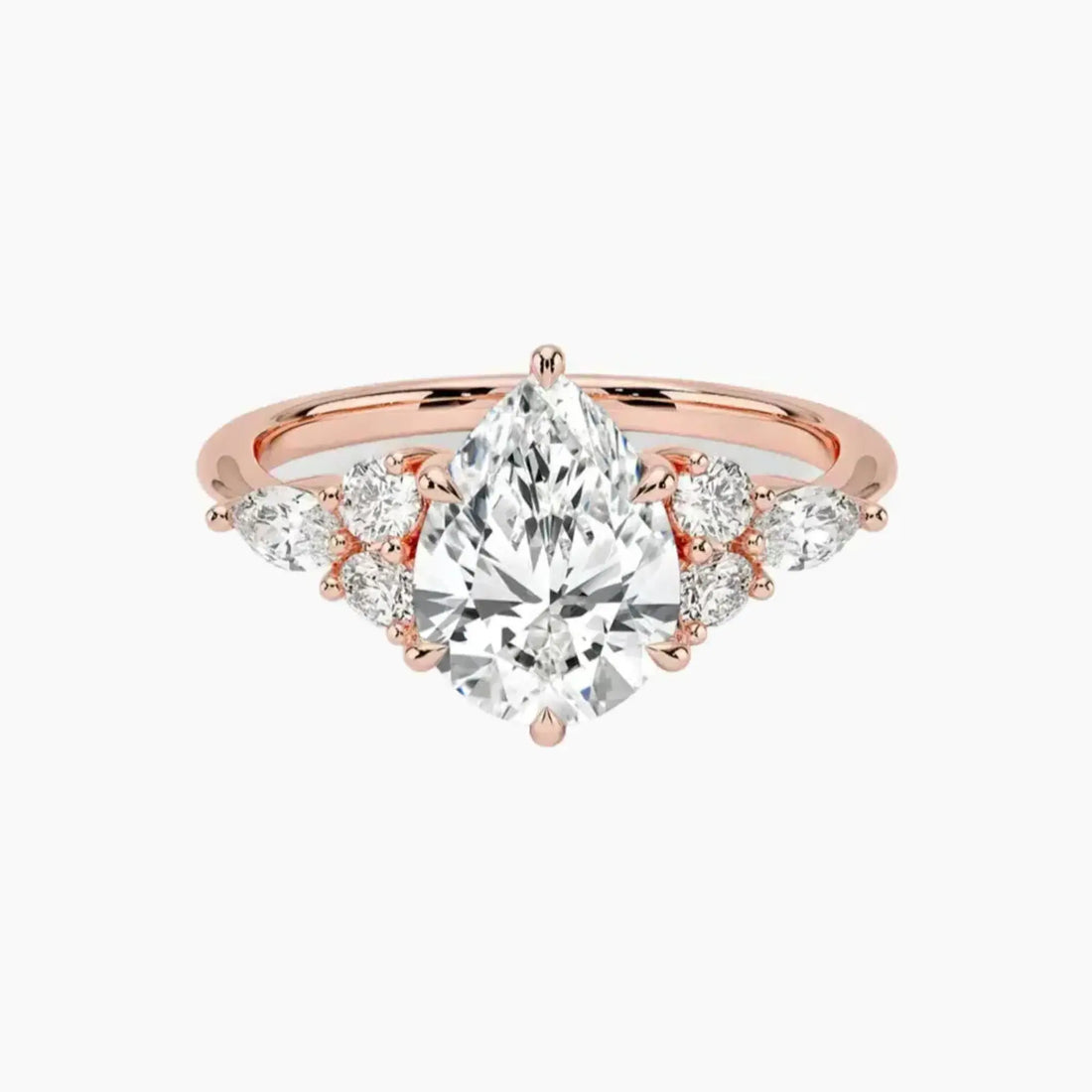 Rosalie 2 Carat Pear Cut Solitaire Lab Grown Diamond Ring in 18K Rose Gold