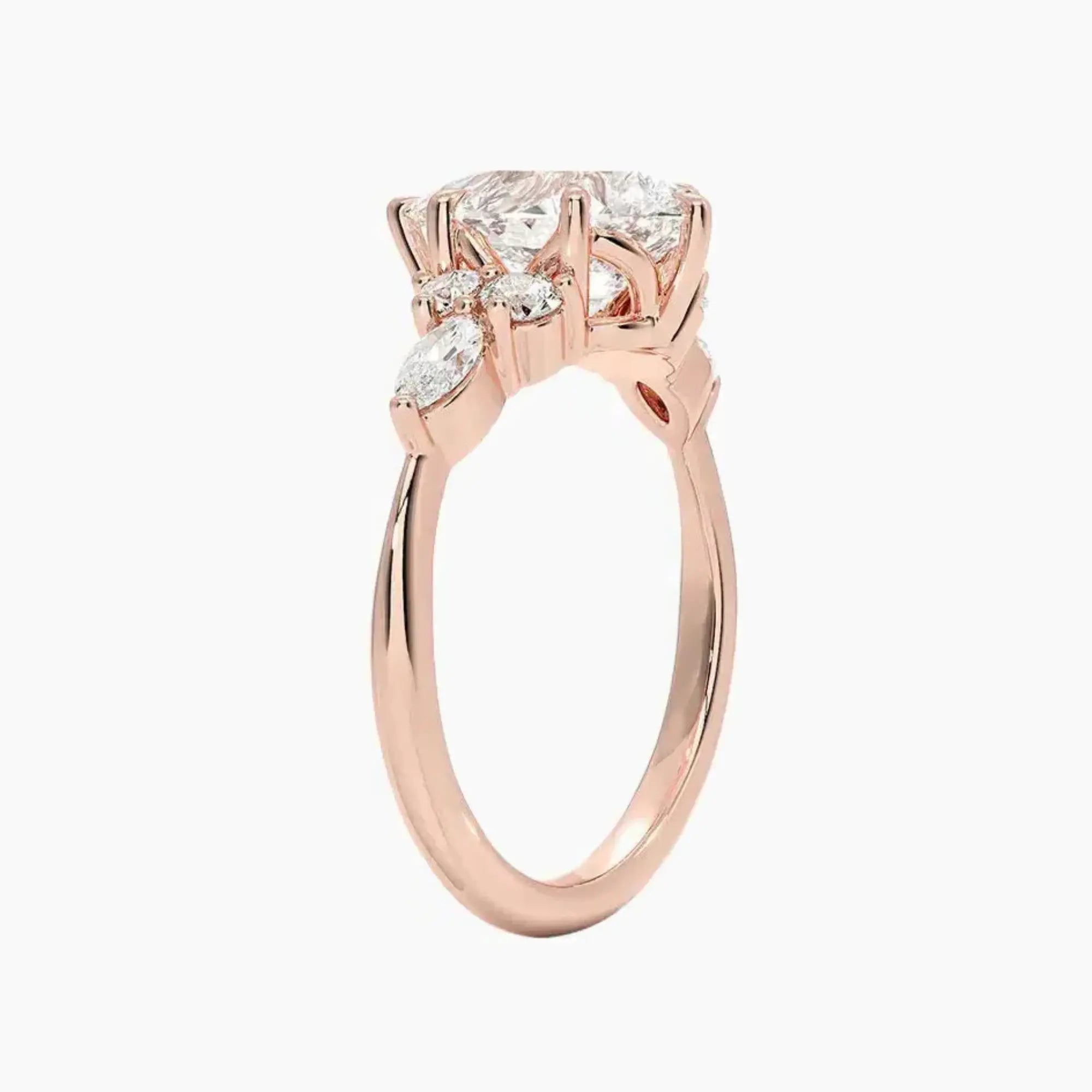 Ingrid Pear Designer 1.5 Carat Lab Grown Diamond Engagement Ring in 18K Rose Gold