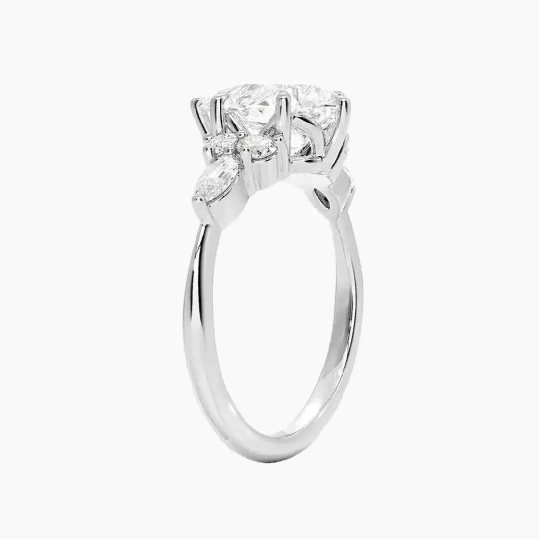 Rosalie 2 Carat Pear Cut Solitaire Lab Grown Diamond Ring in Platinum - View 2