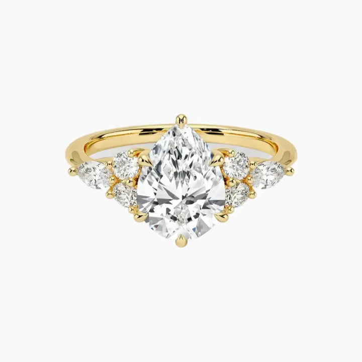 Rosalie 2 Carat Pear Cut Solitaire Lab Grown Diamond Ring in 14K Yellow Gold