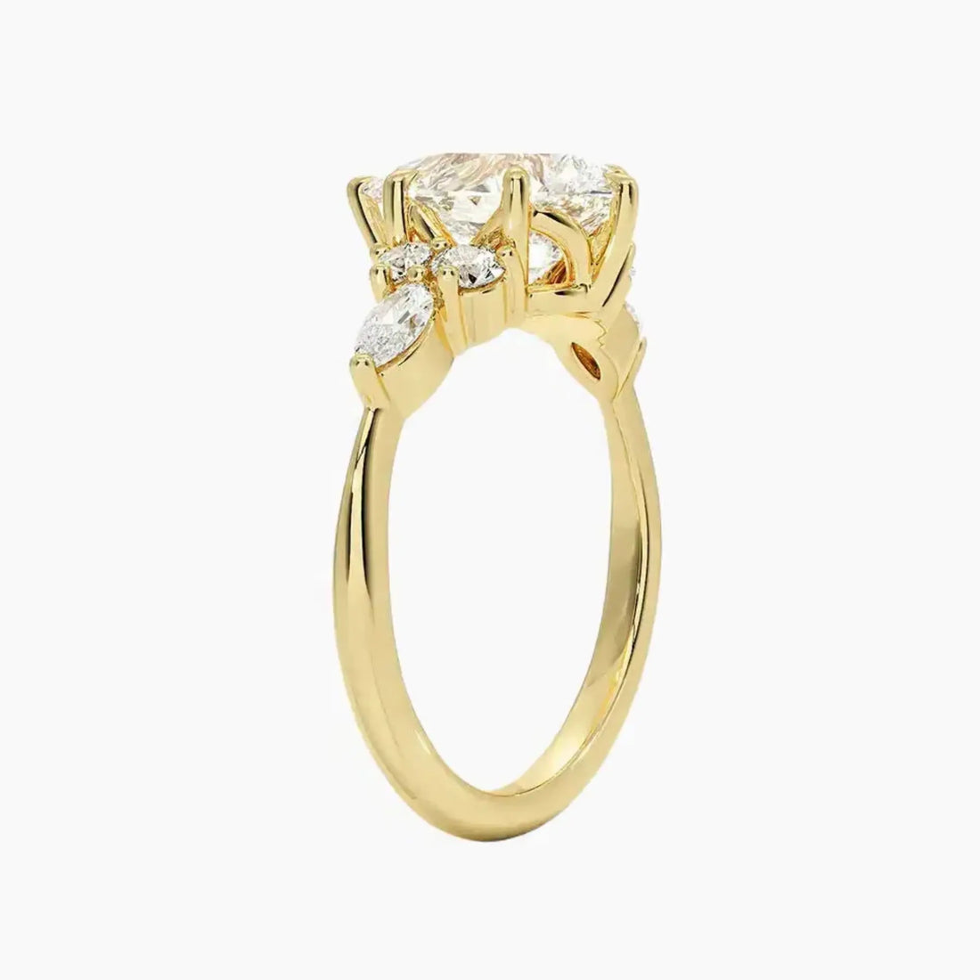 Ingrid Pear Designer 1.5 Carat Lab Grown Diamond Engagement Ring in 18K Rose Gold