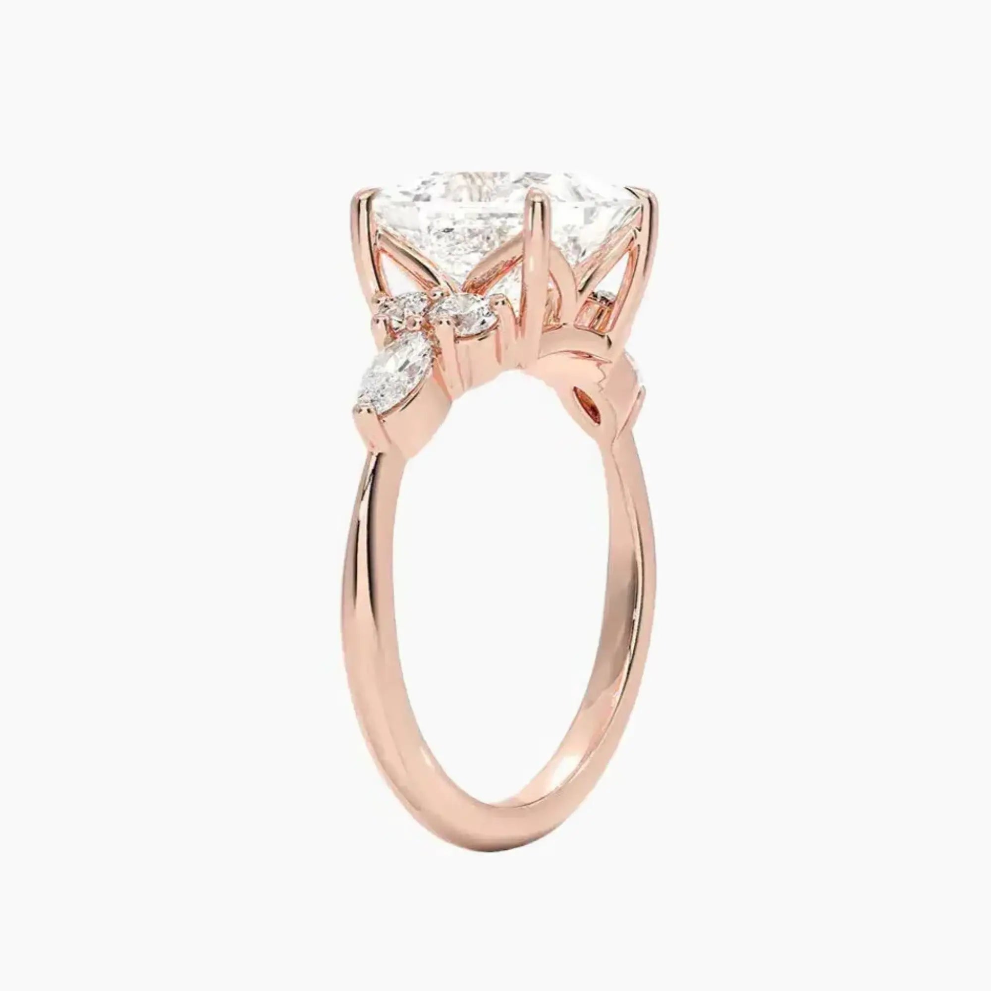 Rosalie 2.5 Carat Princess Cut Solitaire Lab Grown Diamond Ring in Silver - View 5