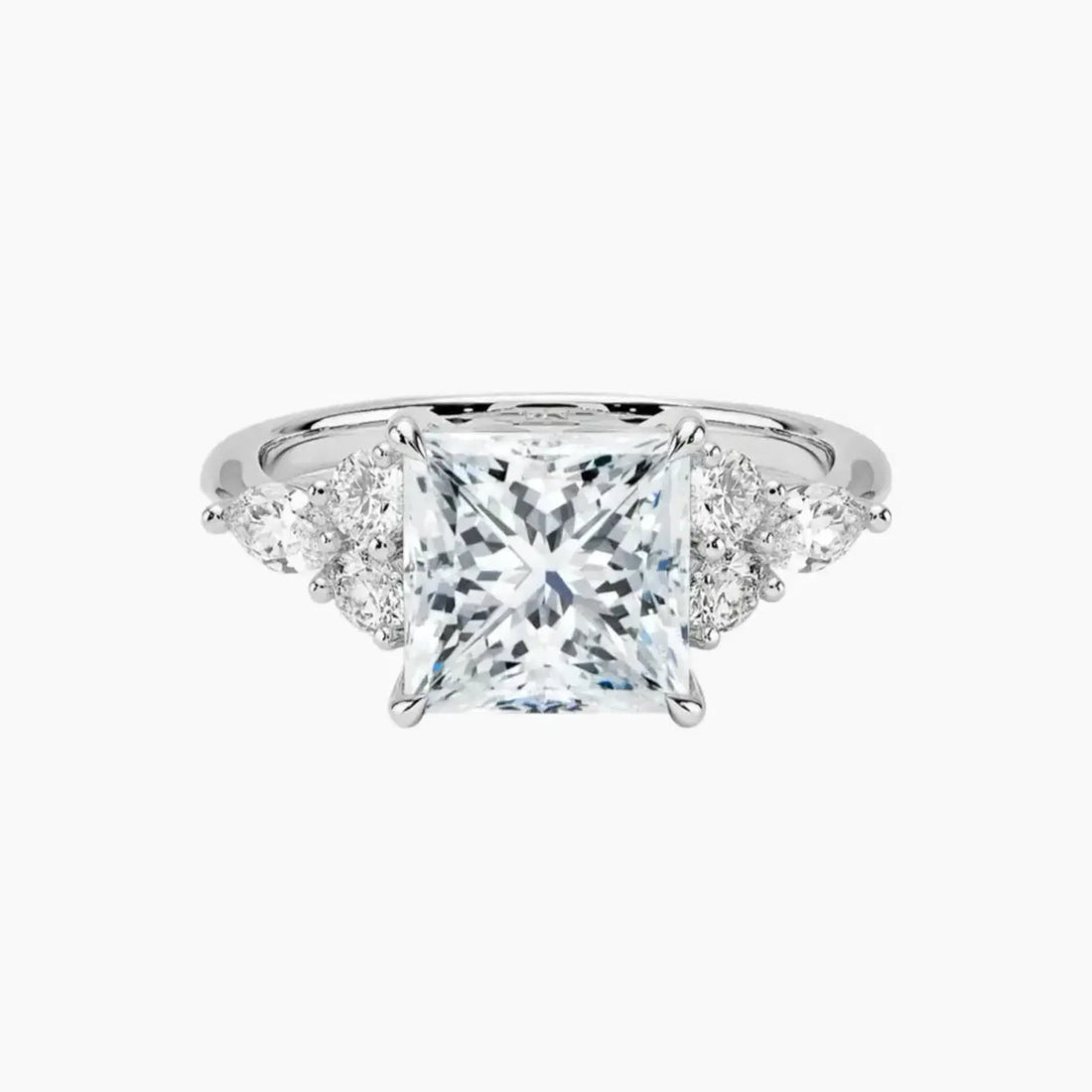 Rosalie 3 Carat Princess Cut Solitaire Lab Grown Diamond Ring in 10K White Gold