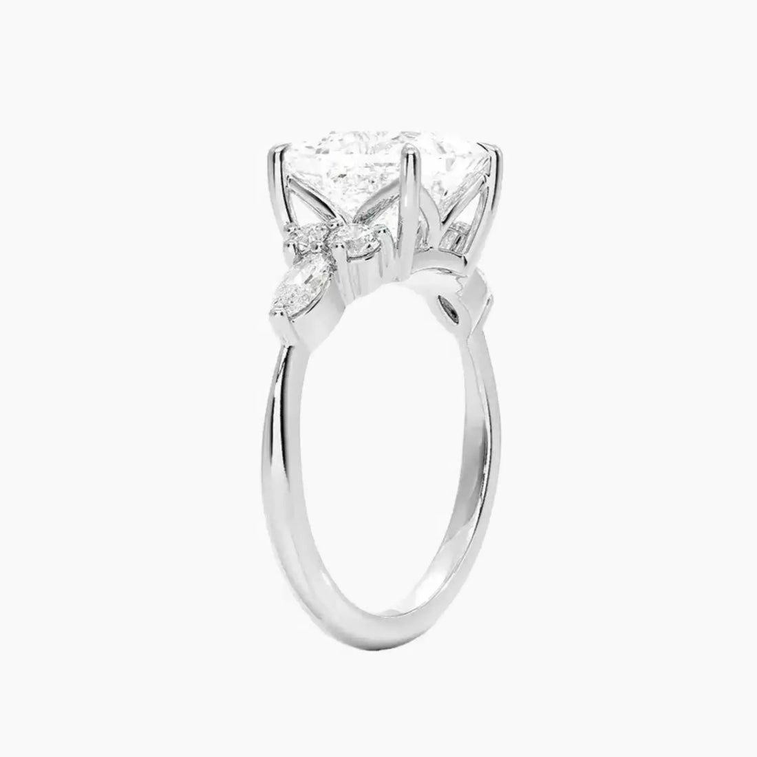 Rosalie 3 Carat Princess Cut Solitaire Lab Grown Diamond Ring in 18K White Gold - View 2