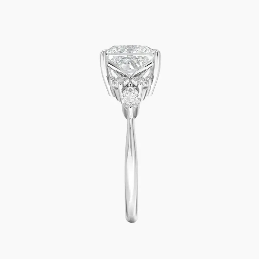 Rosalie 3.5 Carat Princess Cut Solitaire Lab Grown Diamond Ring in Silver - View 3
