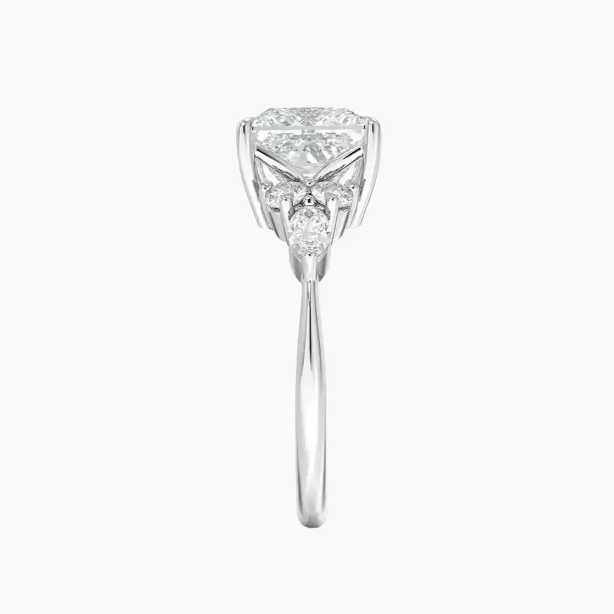 Rosalie 2 Carat Princess Cut Solitaire Lab Grown Diamond Ring in Silver - View 3