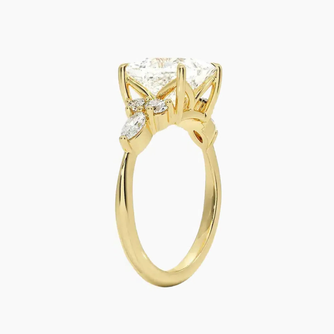 Rosalie 2 Carat Princess Cut Solitaire Lab Grown Diamond Ring in 14K Yellow Gold - View 2