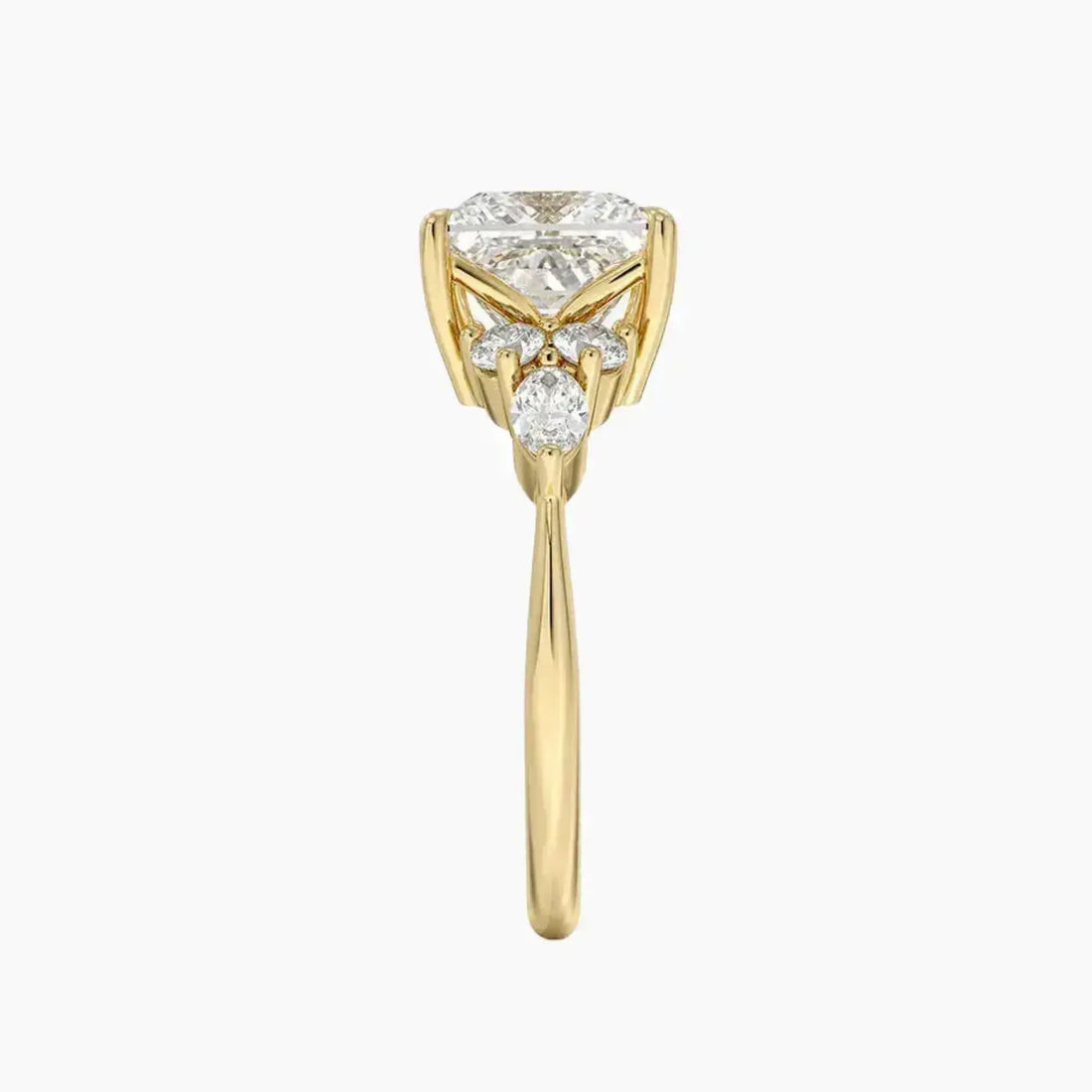 Rosalie 3 Carat Princess Cut Solitaire Lab Grown Diamond Ring in Platinum - View 9