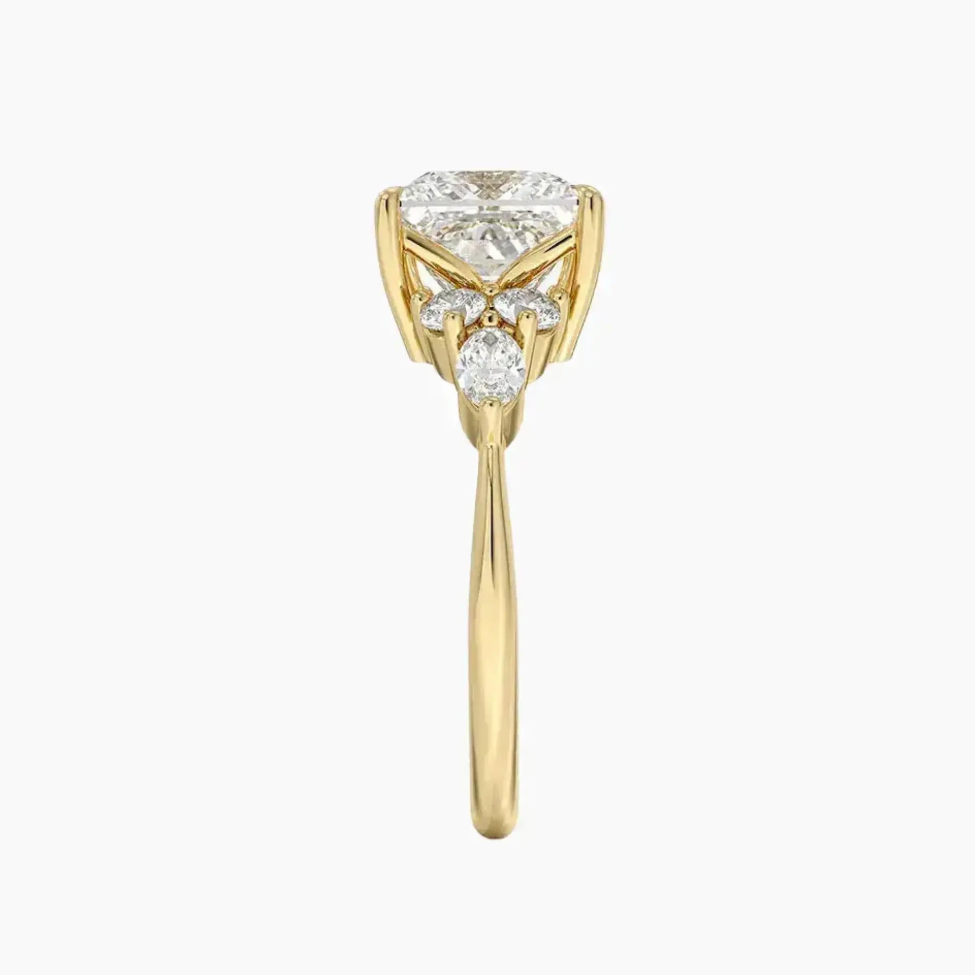 Rosalie 5 Carat Princess Cut Solitaire Lab Grown Diamond Ring in 10K White Gold - View 9