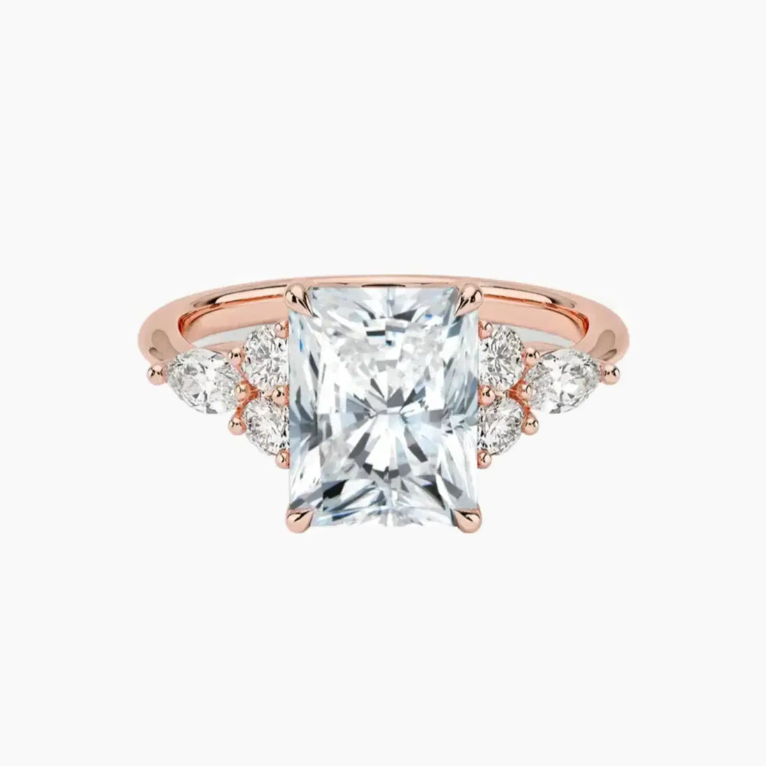 Rosalie 2 Carat Radiant Cut Solitaire Lab Grown Diamond Ring in Silver - View 4
