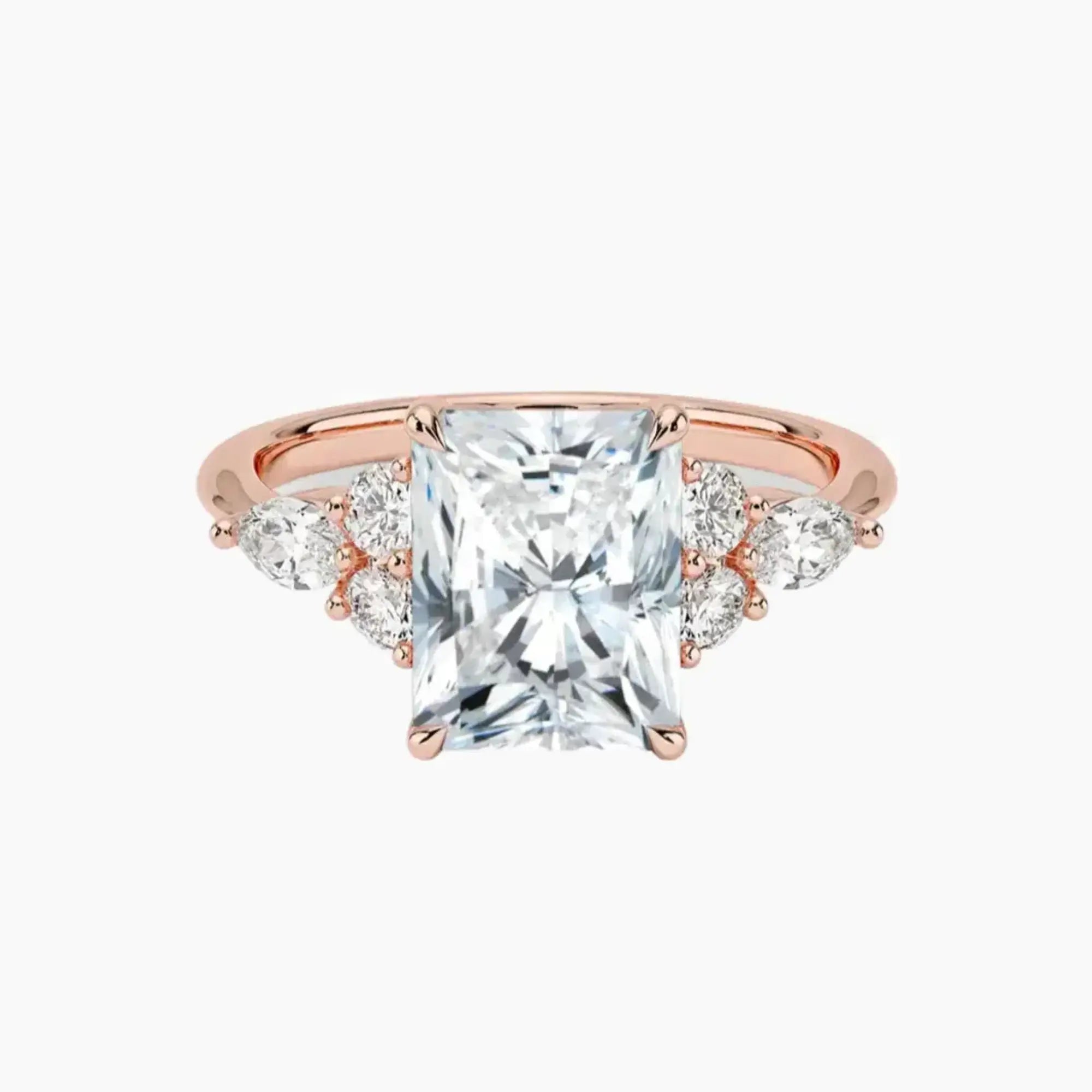 Rosalie 1 Carat Radiant Cut Solitaire Lab Grown Diamond Ring in Silver - View 4