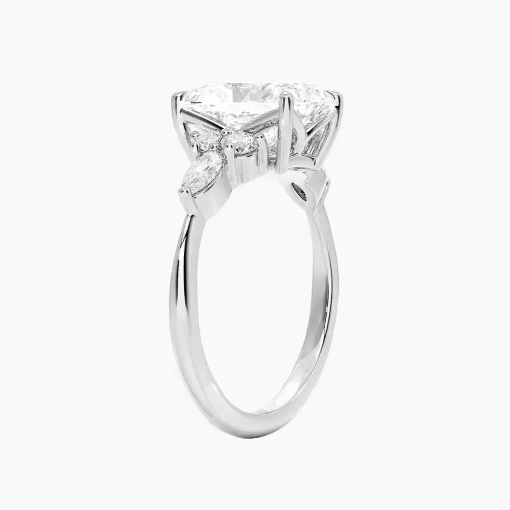 Rosalie 1 Carat Radiant Cut Solitaire Lab Grown Diamond Ring in Silver - View 2