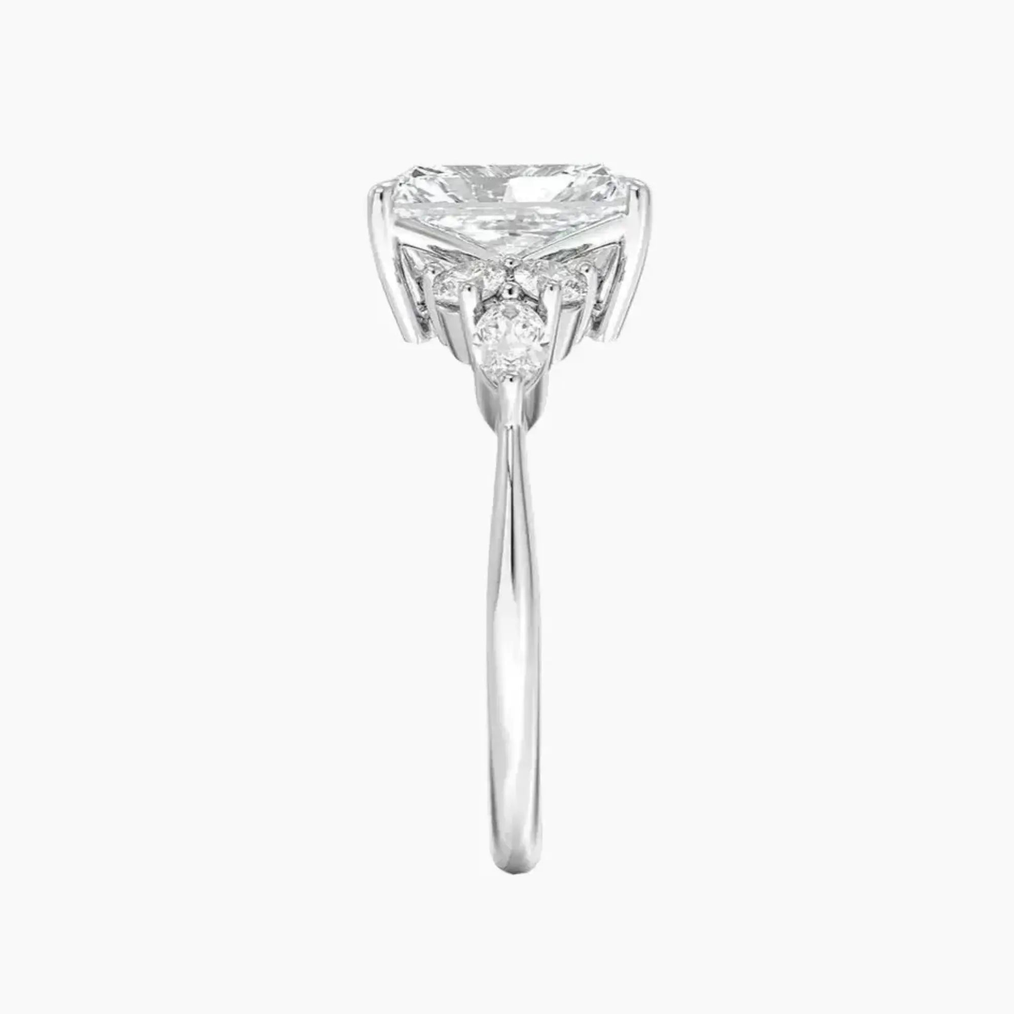 Rosalie 1 Carat Radiant Cut Solitaire Lab Grown Diamond Ring in Silver - View 3