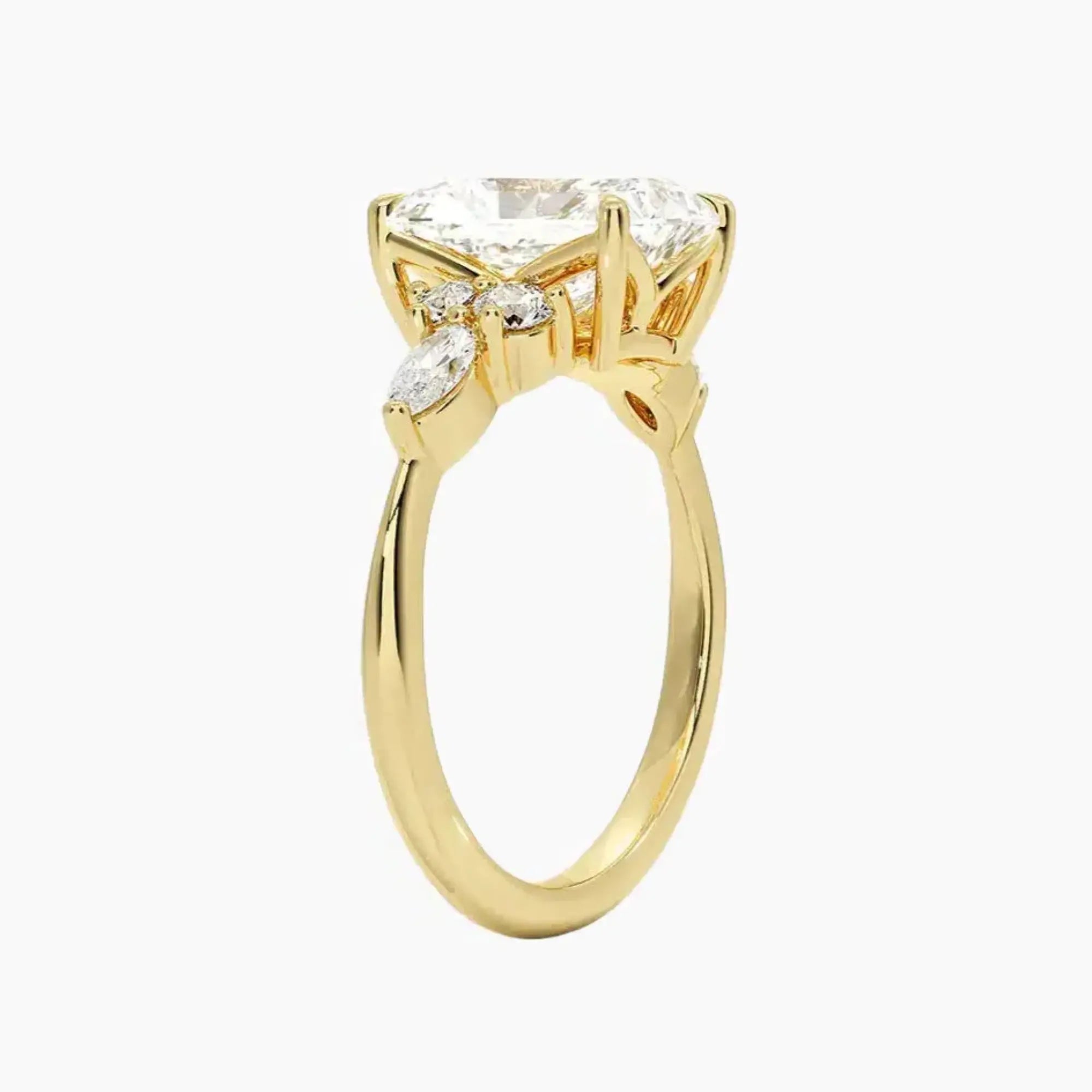 Ingrid Radiant Designer 1.5 Carat Lab Grown Diamond Engagement Ring in 18K Rose Gold