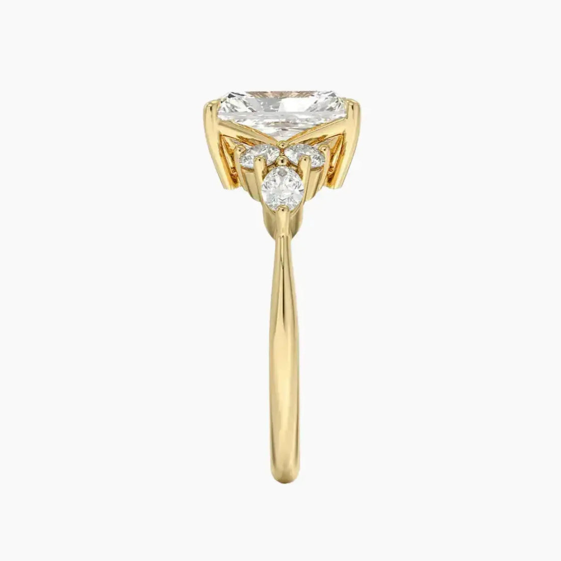 Rosalie 3 Carat Radiant Cut Solitaire Lab Grown Diamond Ring in Silver - View 9