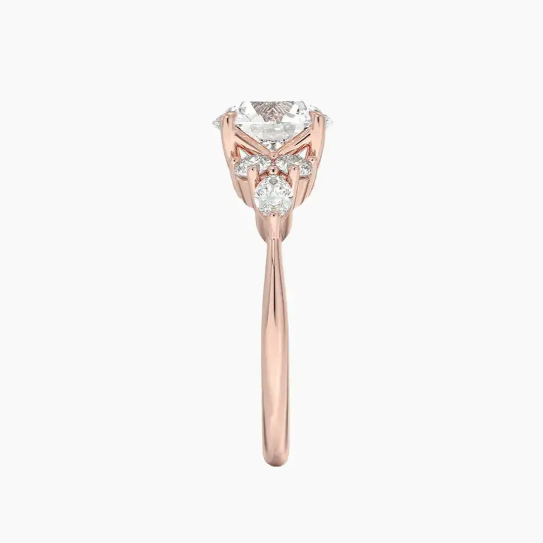 Rosalie 4 Carat Round Cut Solitaire Lab Grown Diamond Ring in 14K Rose Gold - View 3