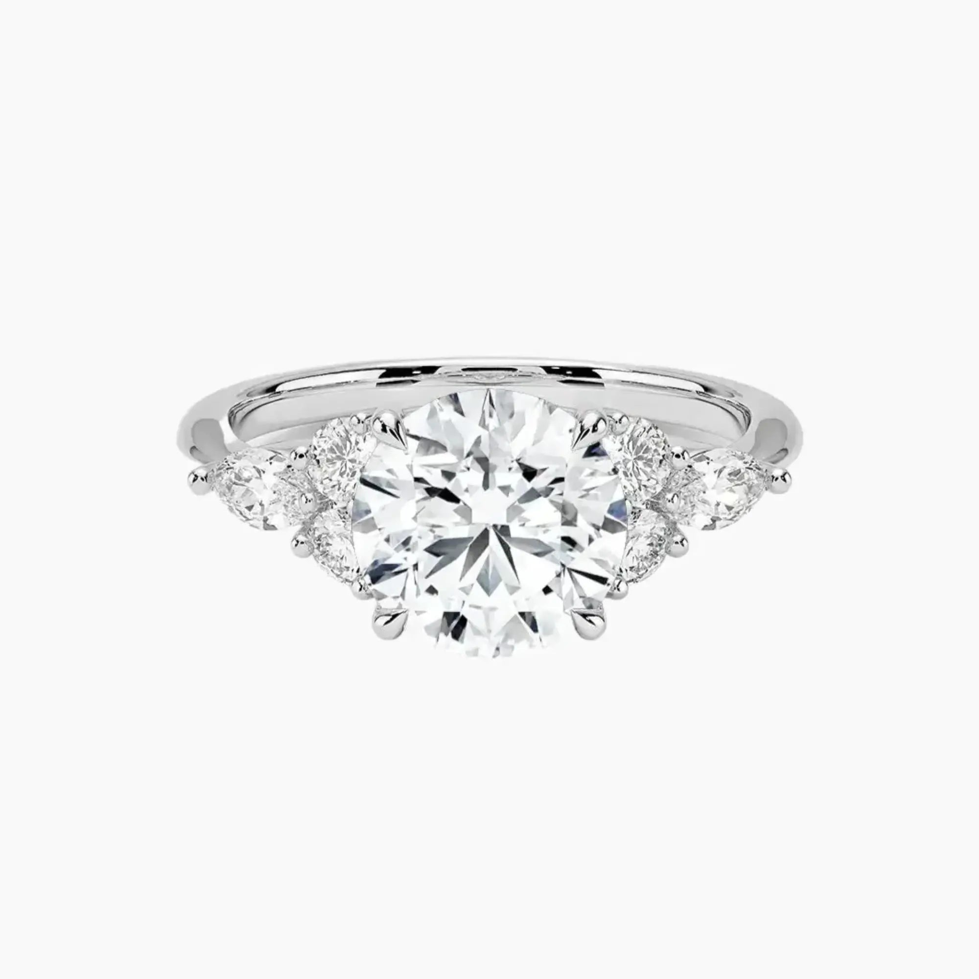 Rosalie 5 Carat Round Cut Solitaire Lab Grown Diamond Ring in Platinum