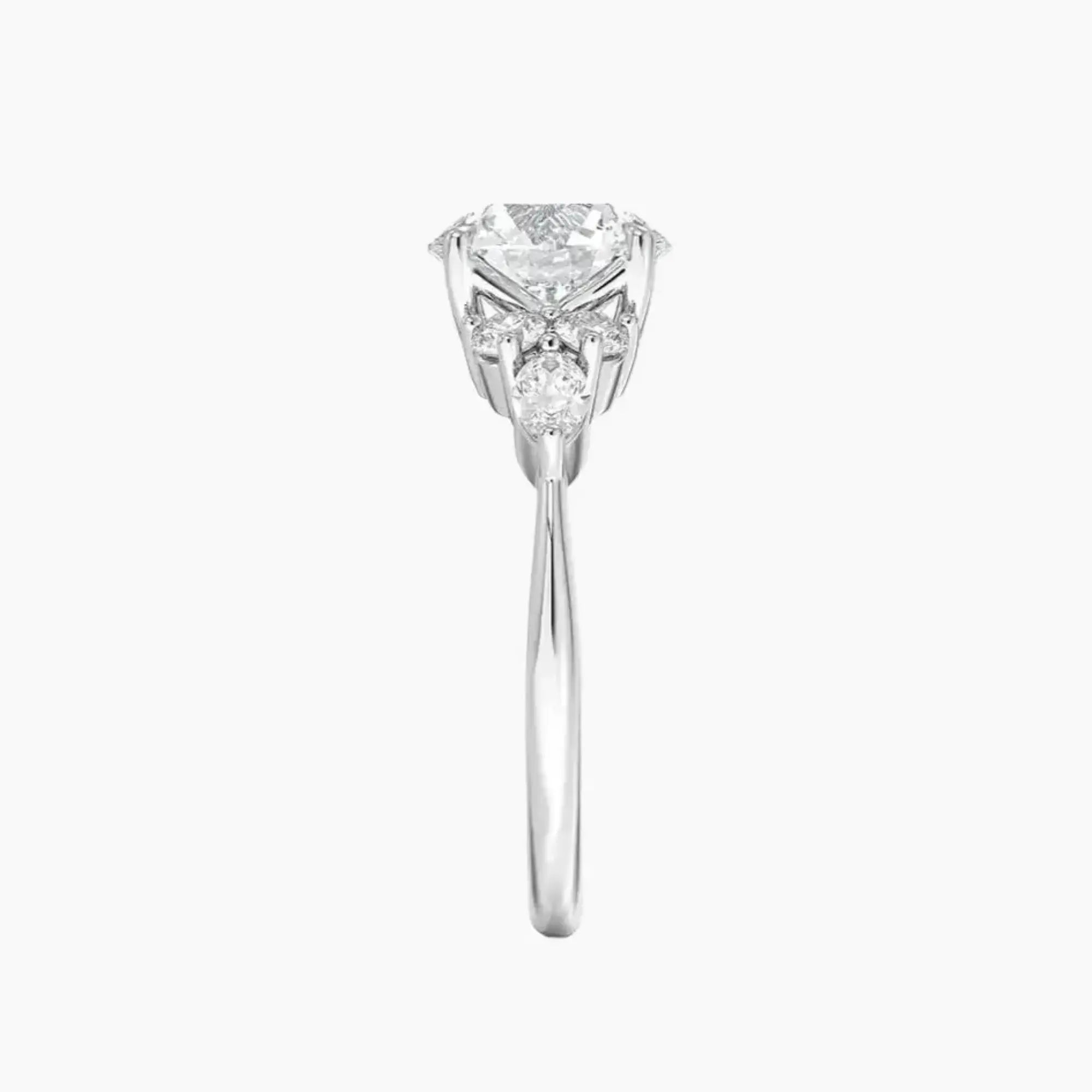 Rosalie 4 Carat Round Cut Solitaire Lab Grown Diamond Ring in Silver - View 3