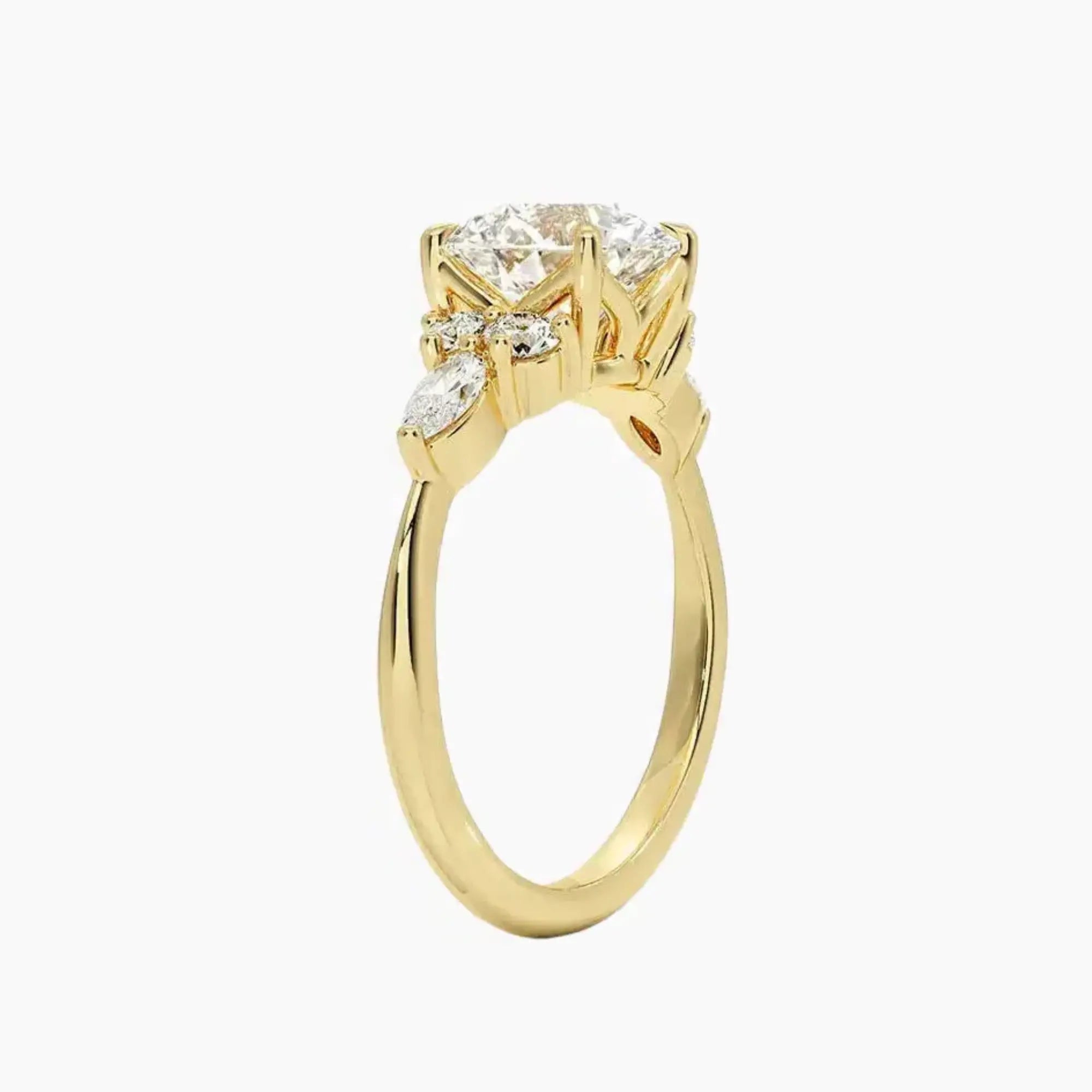 Rosalie 5 Carat Round Cut Solitaire Lab Grown Diamond Ring in Silver - View 8