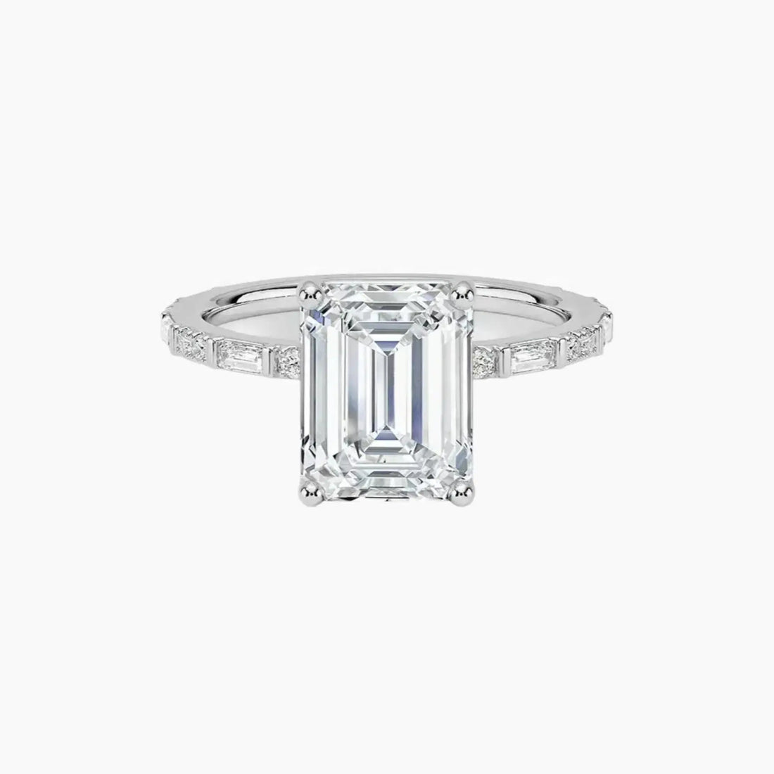 Evelina Emerald Designer 1.5 Carat Lab Grown Diamond Engagement Ring in 14K Rose Gold