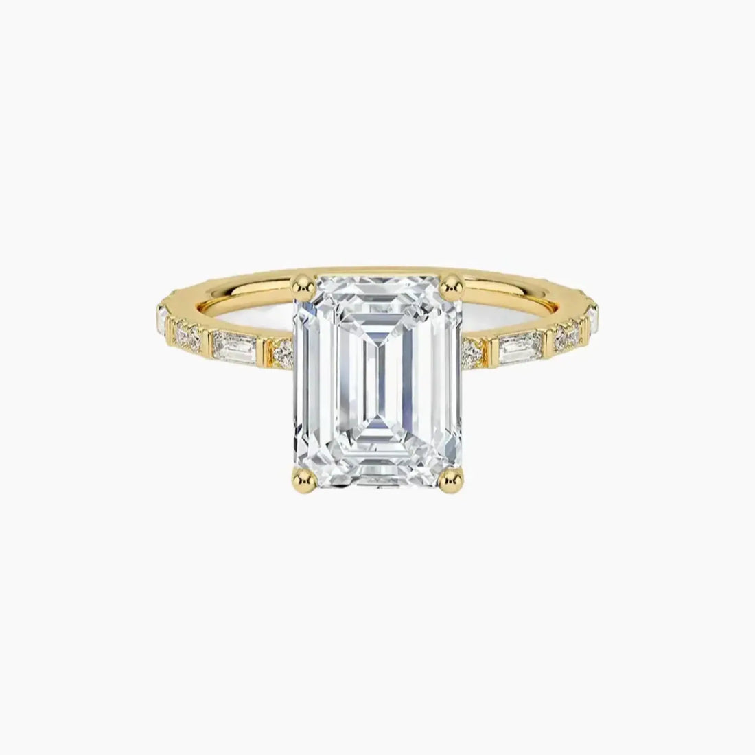 Evelina Emerald Designer 1.5 Carat Lab Grown Diamond Engagement Ring in 14K Rose Gold