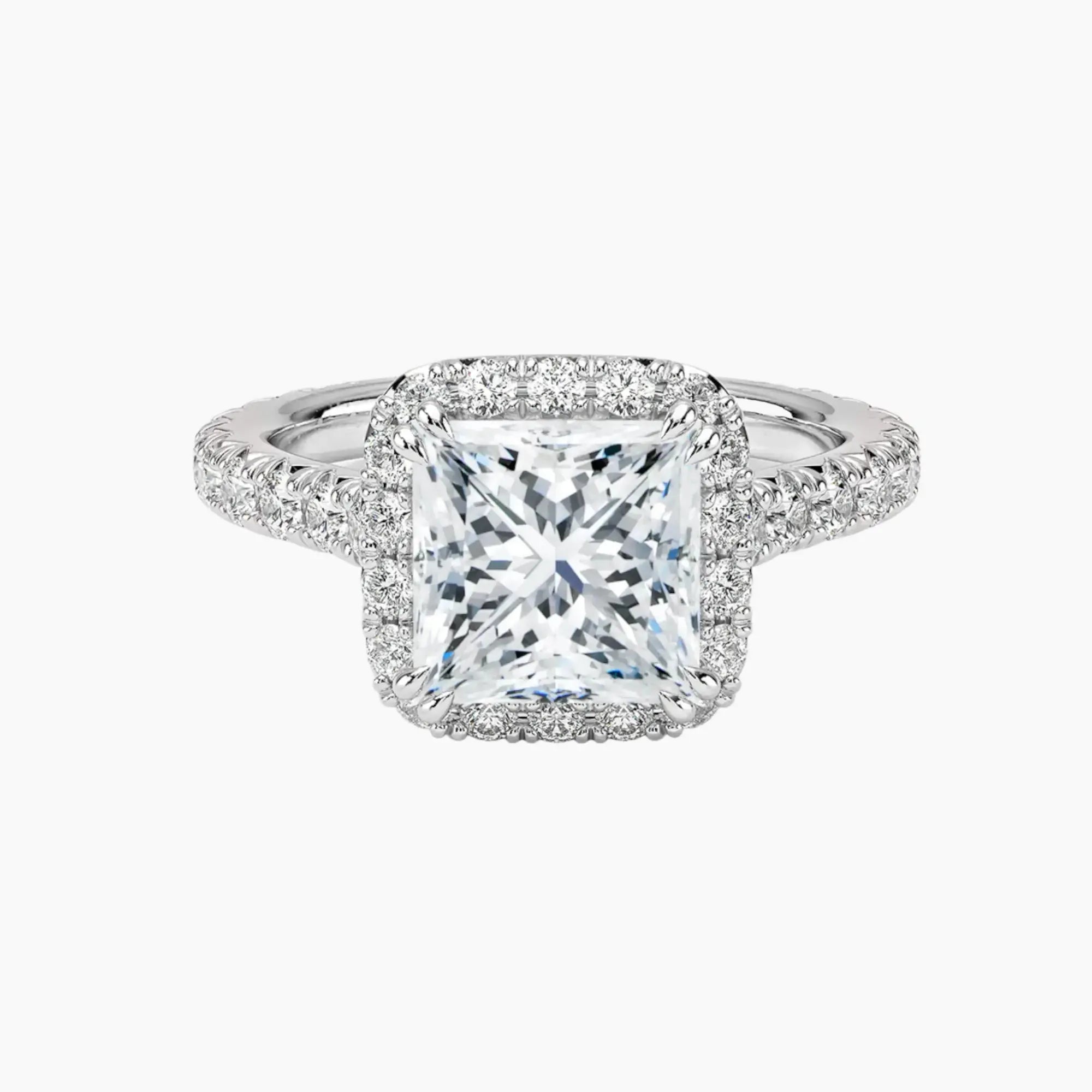 Ophelia Princess Hidden Halo 1.5 Carat Lab Grown Diamond Engagement Ring in 18K Rose Gold