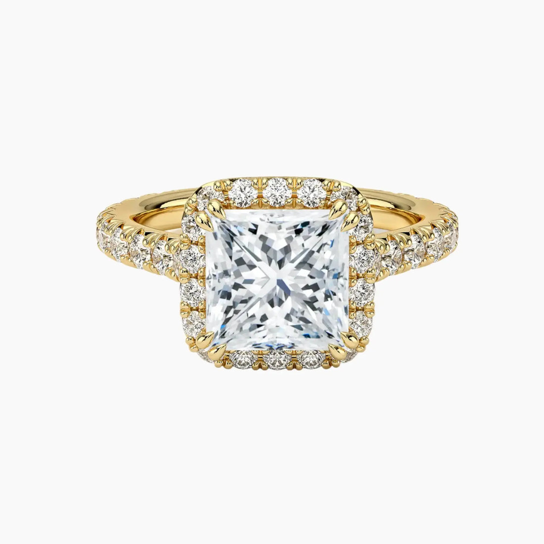 Ophelia Princess Hidden Halo 1.5 Carat Lab Grown Diamond Engagement Ring in 18K Rose Gold
