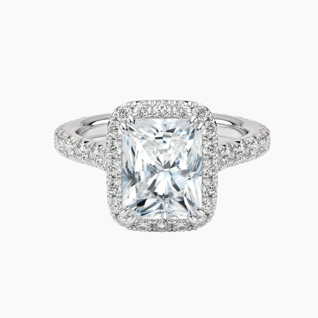 Ophelia Radiant Hidden Halo 1.5 Carat Lab Grown Diamond Engagement Ring in 18K Rose Gold