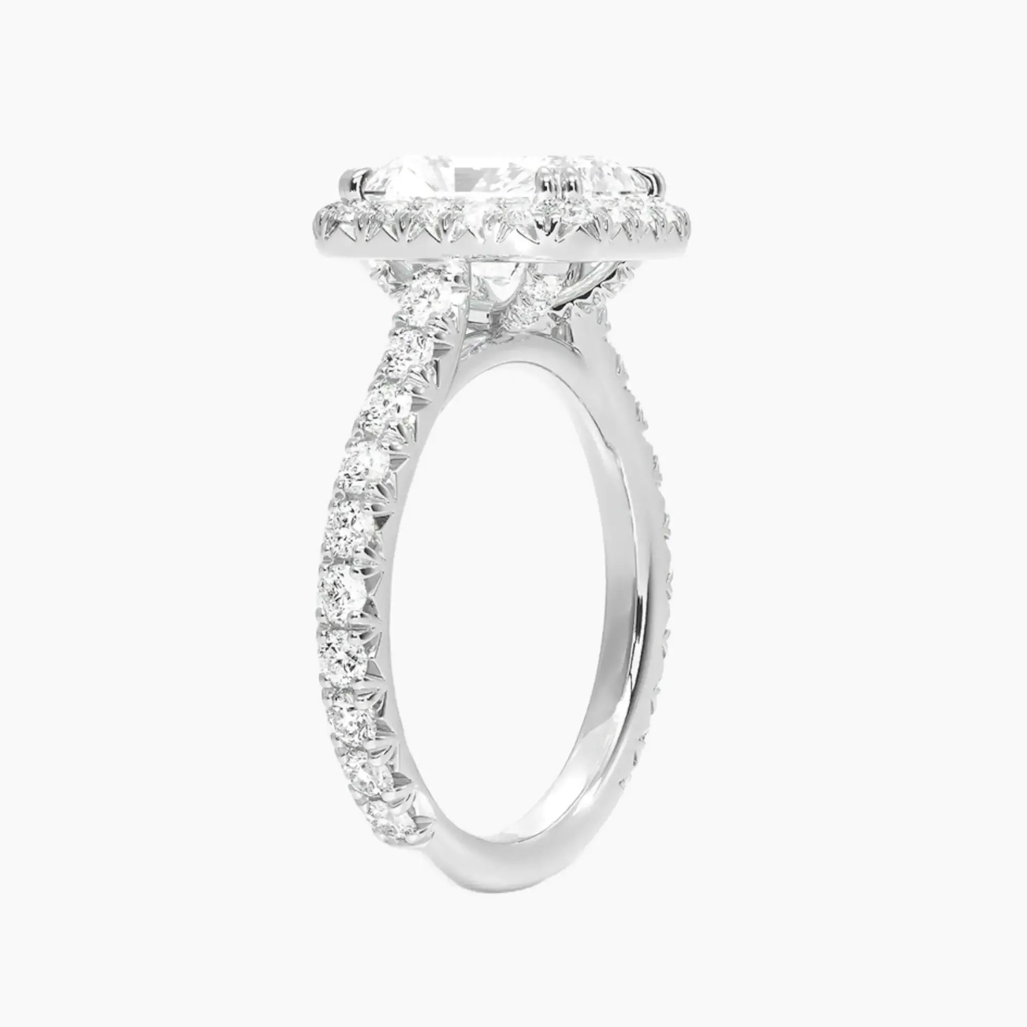 Ophelia Radiant Hidden Halo 1.5 Carat Lab Grown Diamond Engagement Ring in 18K Rose Gold