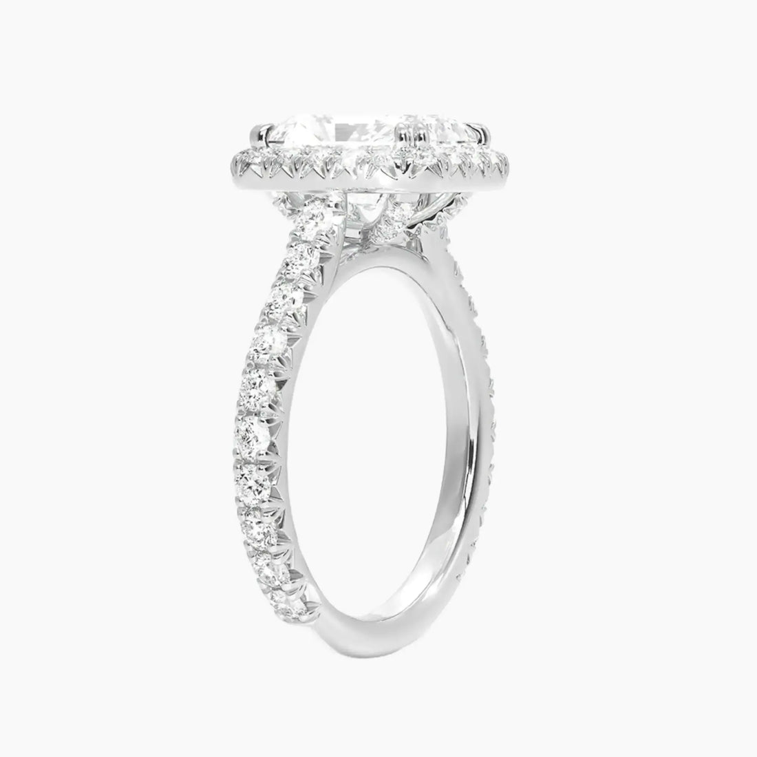 Ophelia Radiant Hidden Halo 1.5 Carat Lab Grown Diamond Engagement Ring in 18K Rose Gold