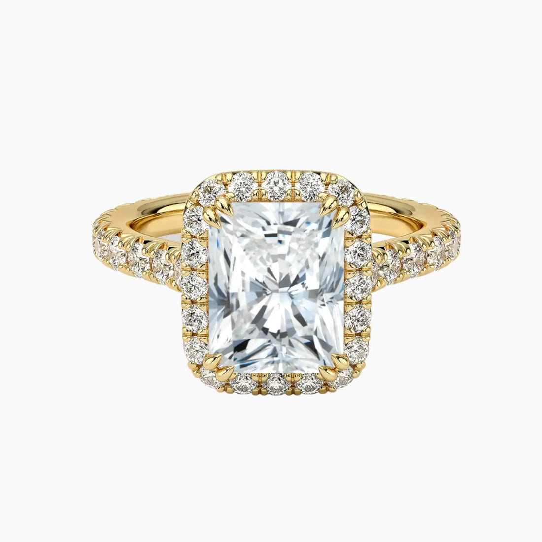 Ophelia Radiant Hidden Halo 1.5 Carat Lab Grown Diamond Engagement Ring in 18K Rose Gold