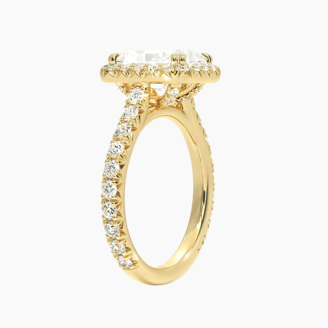 Ophelia Radiant Hidden Halo 1.5 Carat Lab Grown Diamond Engagement Ring in 18K Rose Gold