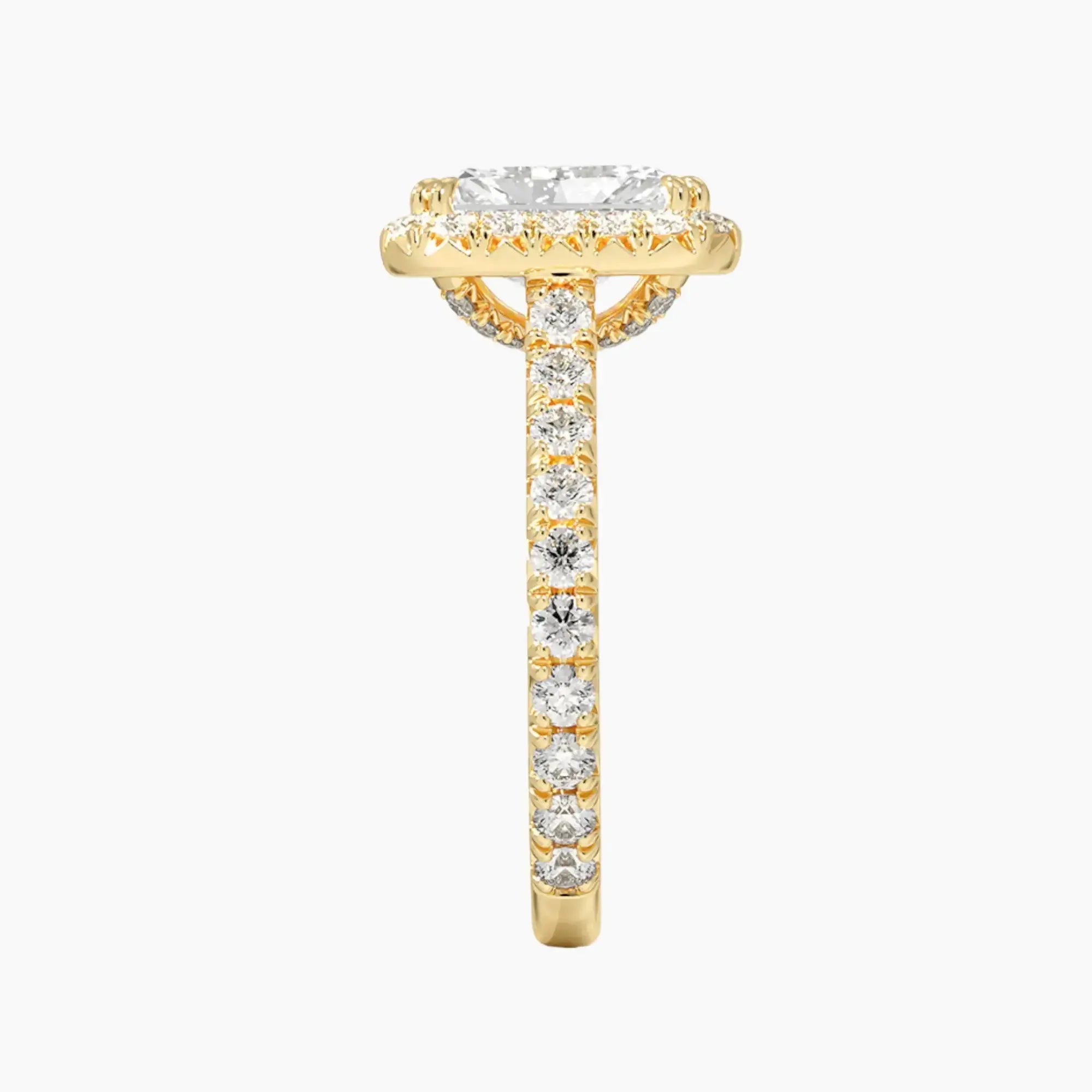 Ophelia Radiant Hidden Halo 1.5 Carat Lab Grown Diamond Engagement Ring in 18K Rose Gold