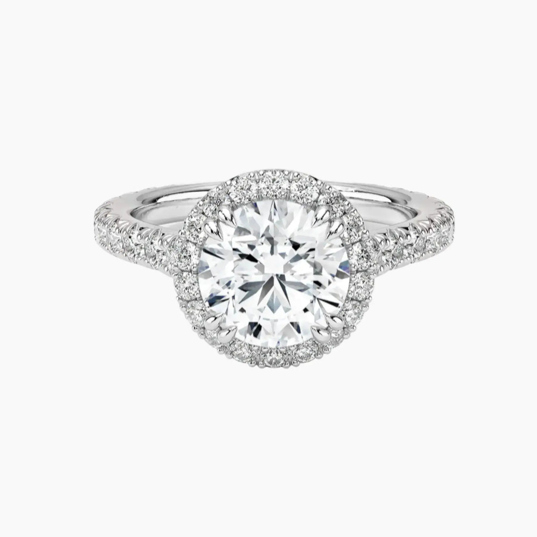 Ophelia Round Hidden Halo 1.5 Carat Lab Grown Diamond Engagement Ring in 18K Rose Gold