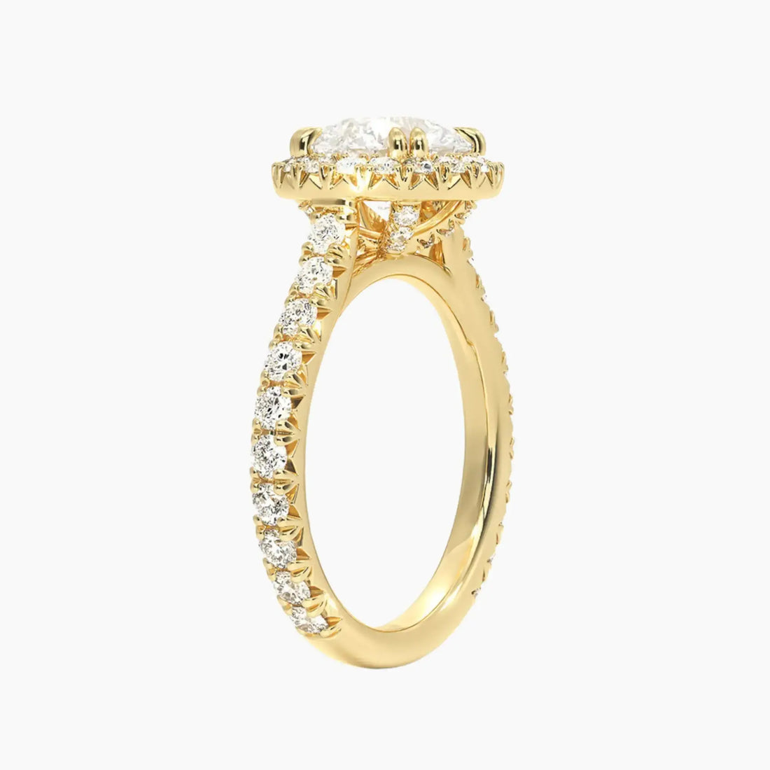 Ophelia Round Hidden Halo 1.5 Carat Lab Grown Diamond Engagement Ring in 18K Rose Gold
