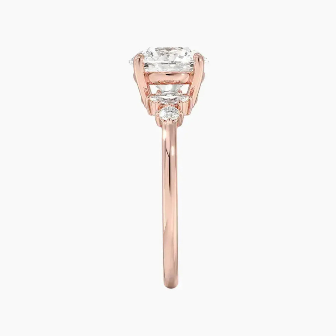 Jordana Round Designer 1.5 Carat Lab Grown Diamond Engagement Ring in 18K Rose Gold
