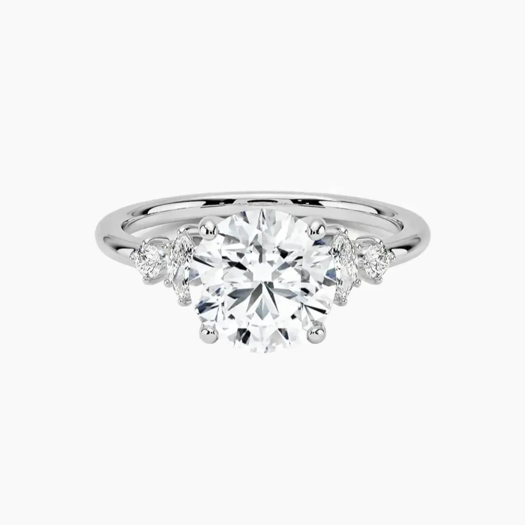 Jordana Round Designer 1.5 Carat Lab Grown Diamond Engagement Ring in 18K Rose Gold
