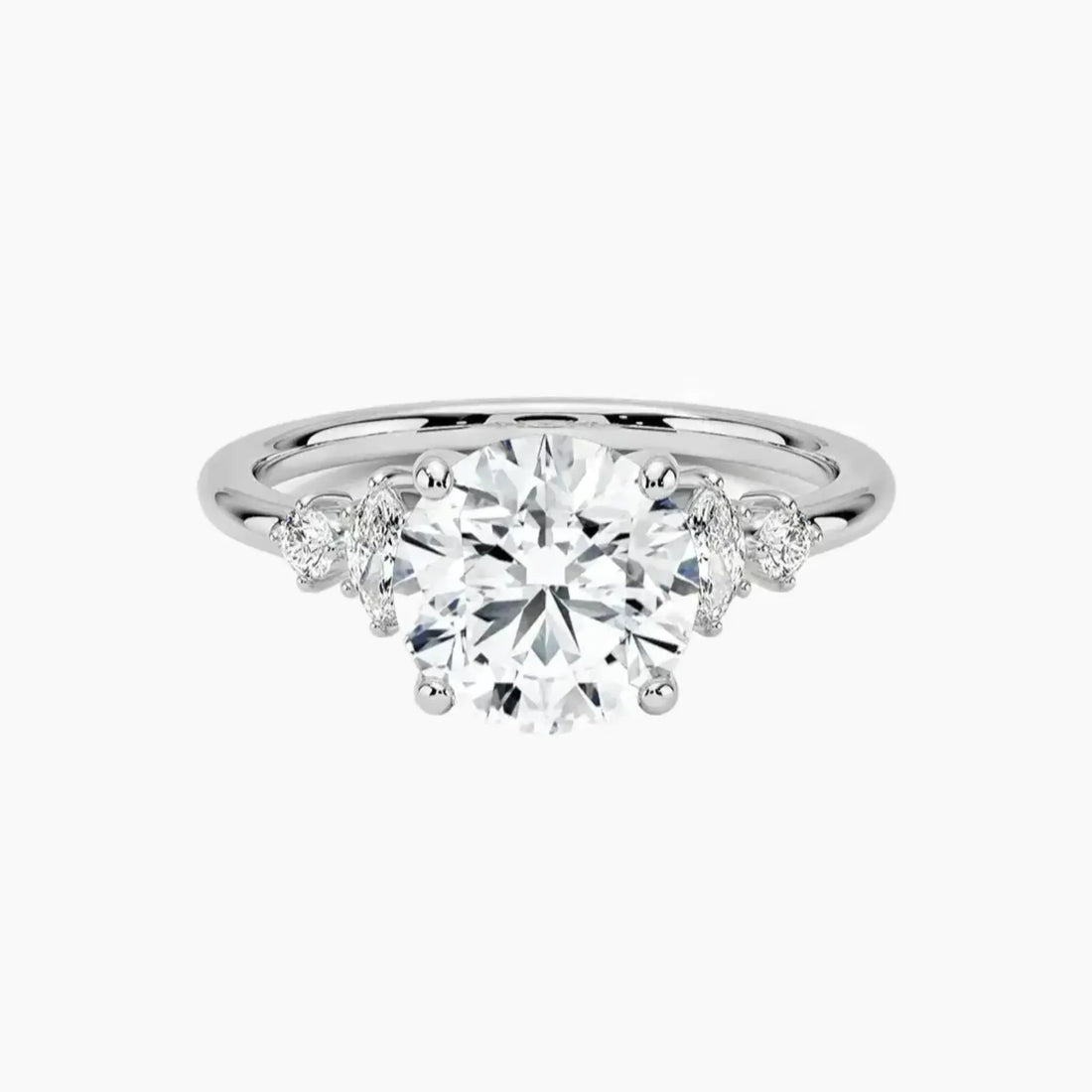 Jordana Round Designer 1.5 Carat Lab Grown Diamond Engagement Ring in 18K Rose Gold