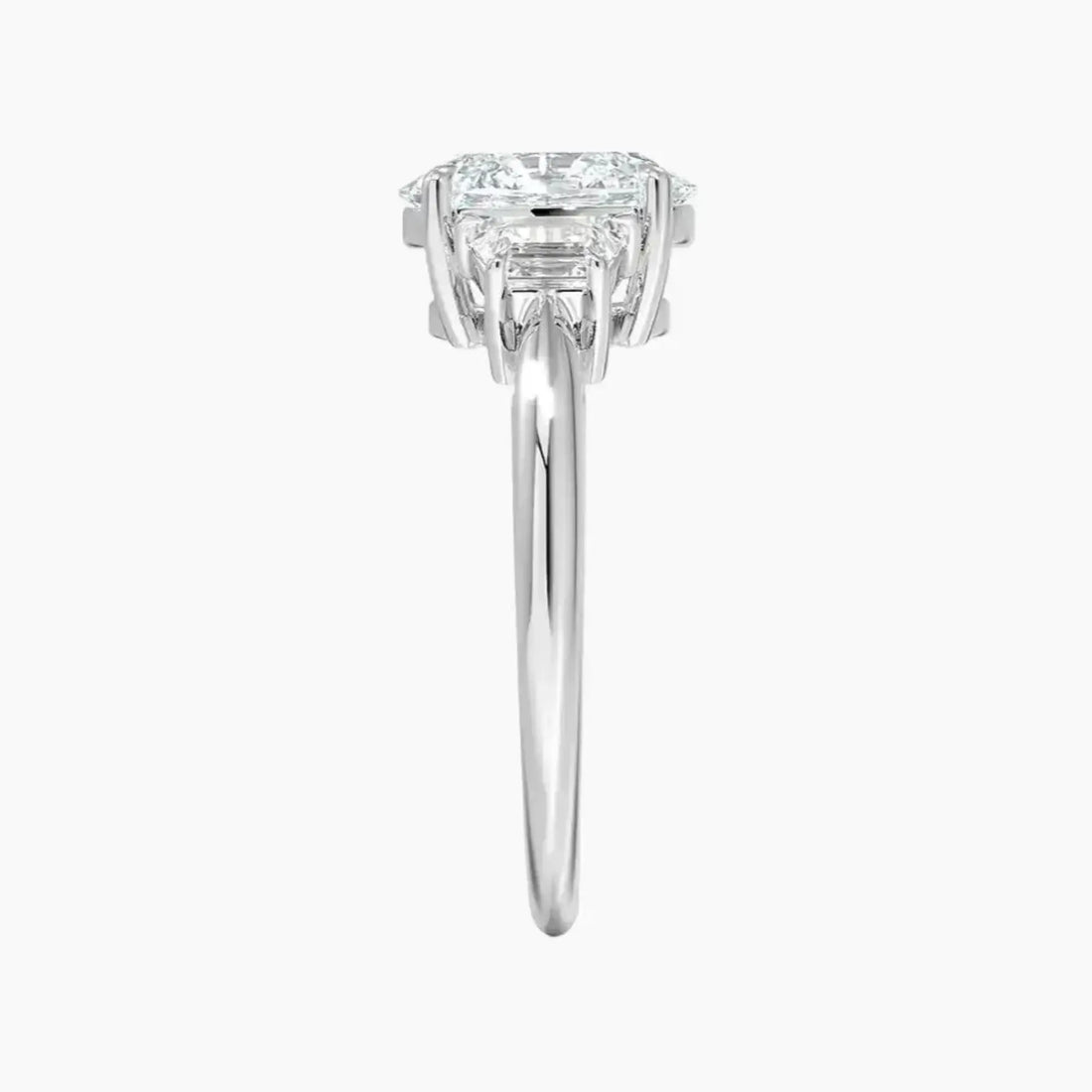 Oriana Oval Three Stone 1.5 Carat Lab Grown Diamond Engagement Ring in 18K Rose Gold