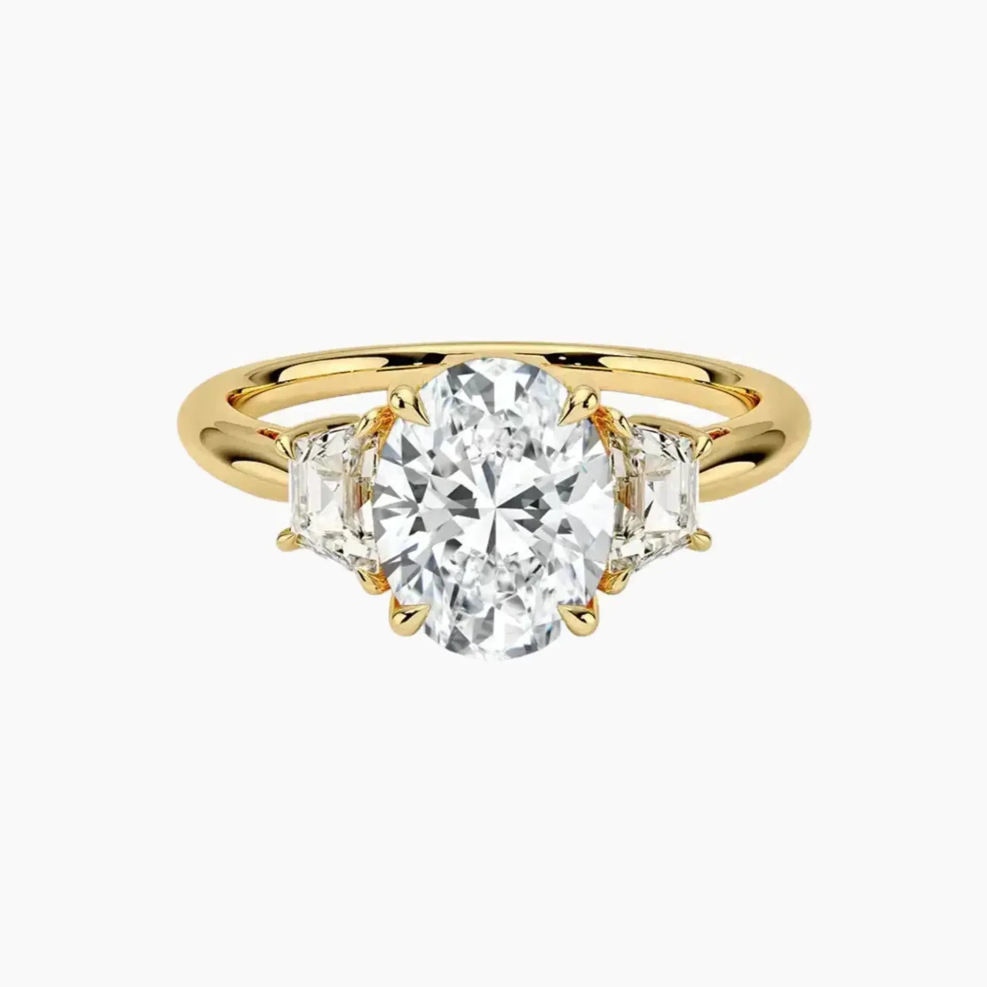 Oriana Oval Three Stone 1.5 Carat Lab Grown Diamond Engagement Ring in 18K Rose Gold