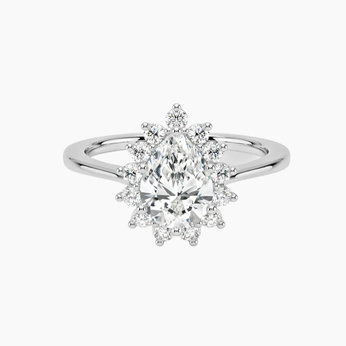 Soraya Pear Designer 1.5 Carat Lab Grown Diamond Engagement Ring in 18K Rose Gold