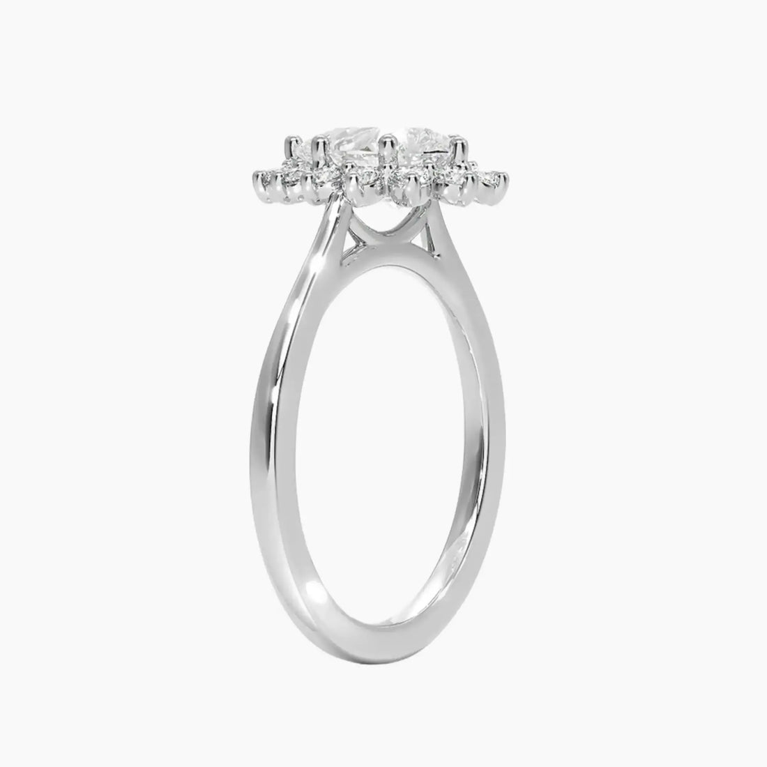 Soraya Pear Designer 1.5 Carat Lab Grown Diamond Engagement Ring in 18K Rose Gold