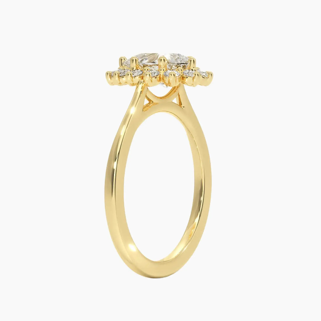 Soraya Pear Designer 1.5 Carat Lab Grown Diamond Engagement Ring in 18K Rose Gold