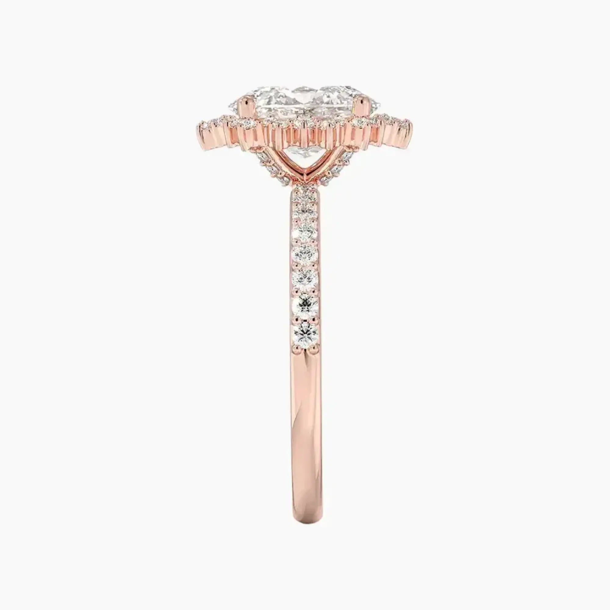 Coraline Oval Designer 1.5 Carat Lab Grown Diamond Engagement Ring in 18K Rose Gold