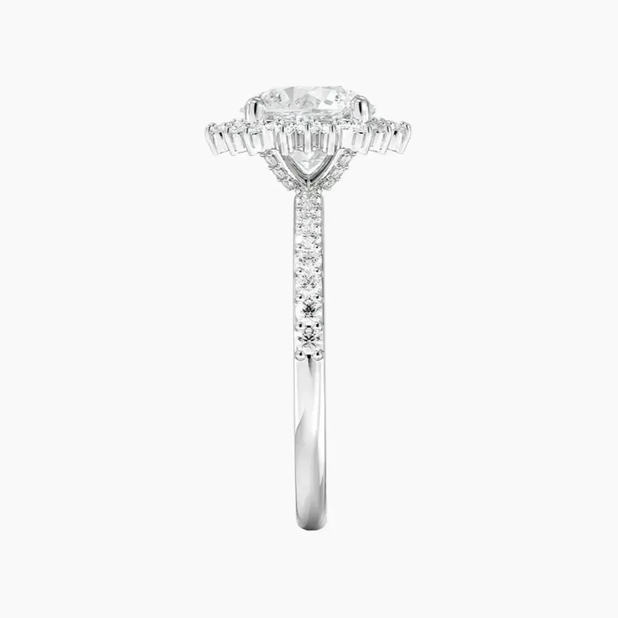 Coraline Round Designer 1.5 Carat Lab Grown Diamond Engagement Ring in 14K Rose Gold