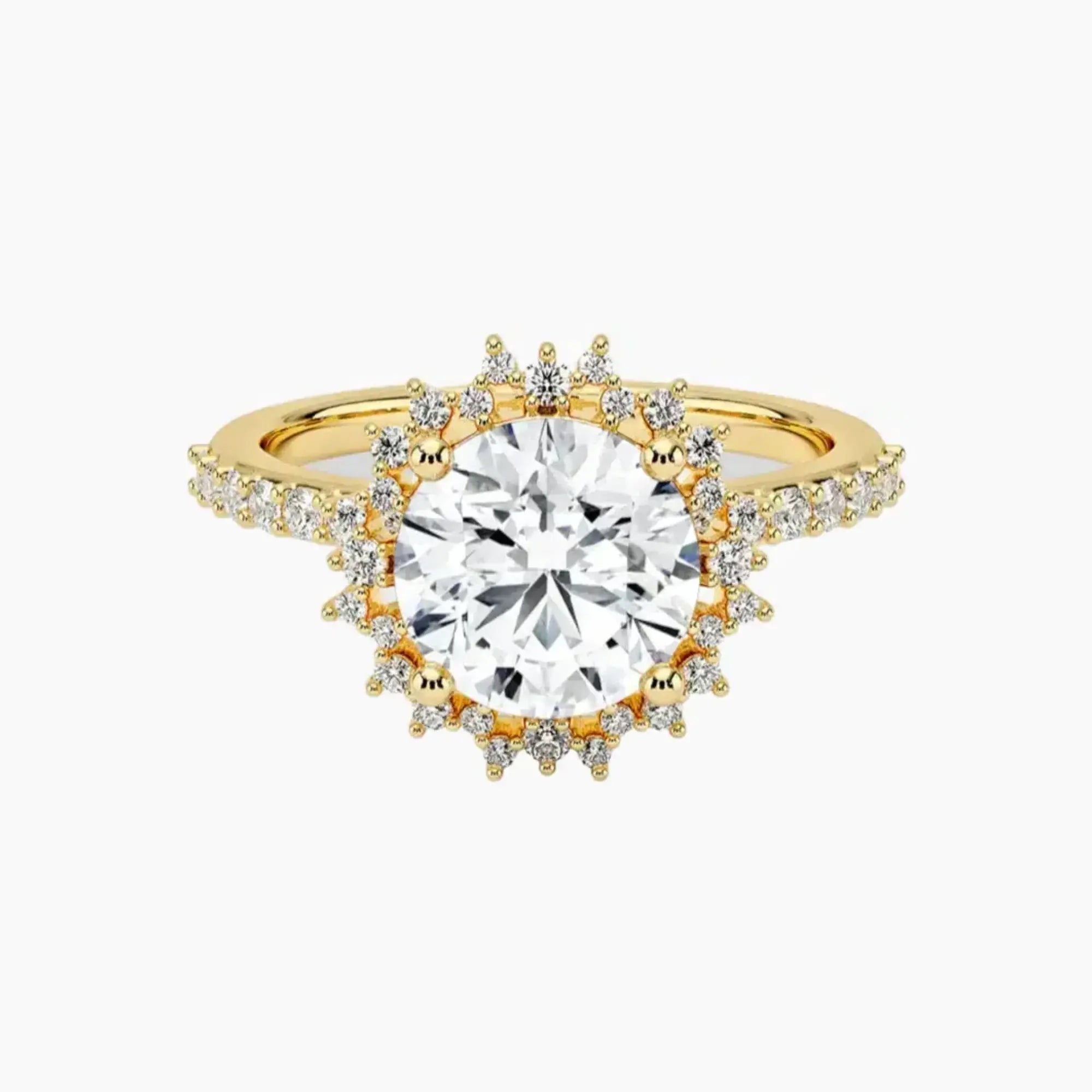 Coraline Round Designer 1.5 Carat Lab Grown Diamond Engagement Ring in 14K Rose Gold