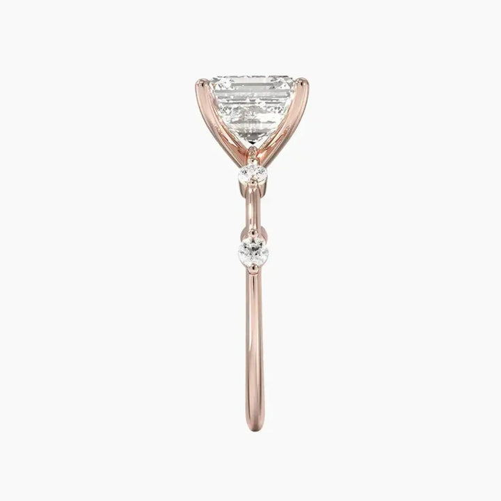 Cordelia 3 Carat Asscher Cut Solitaire Lab Grown Diamond Ring in 14K Yellow Gold - View 9