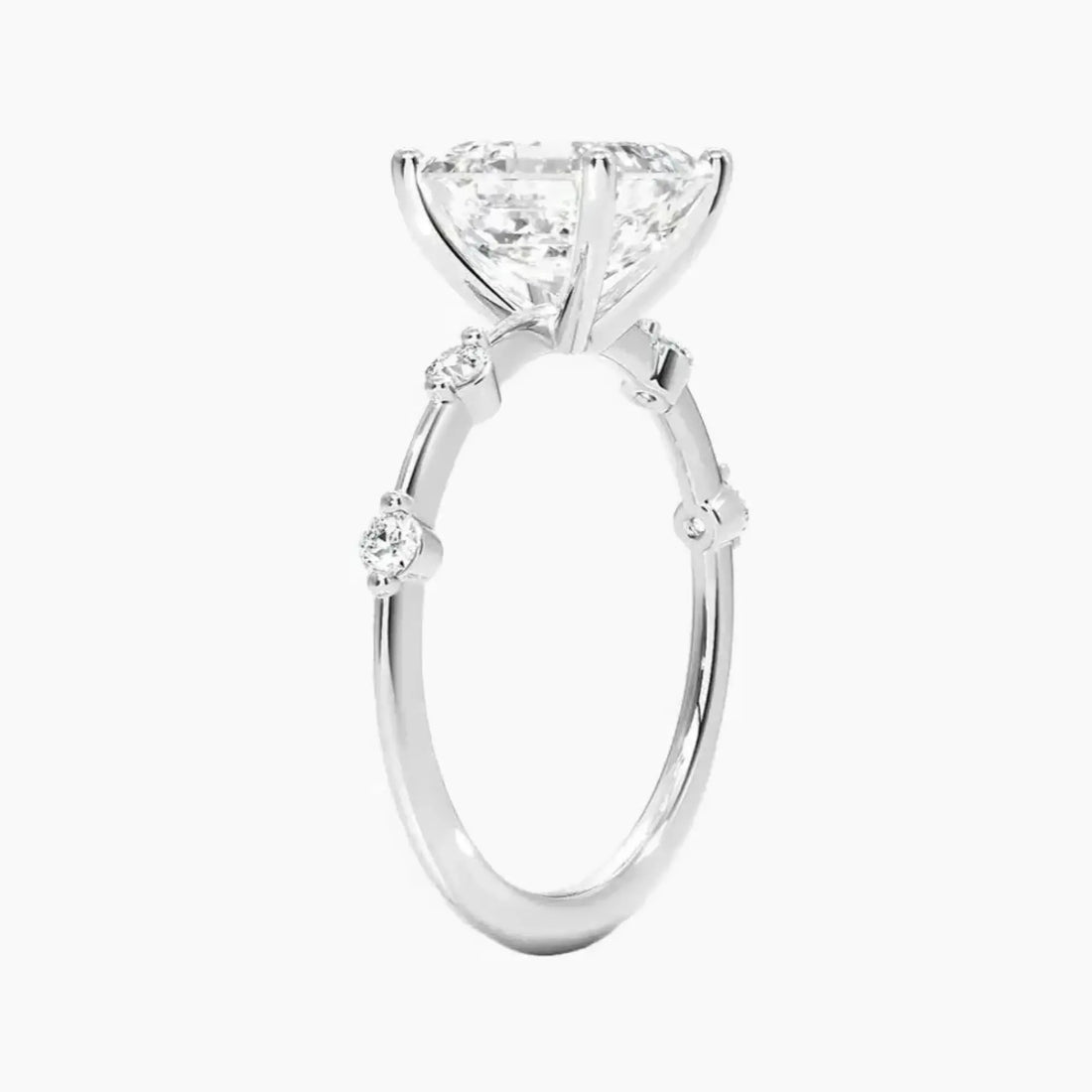 Cordelia 1.5 Carat Asscher Cut Solitaire Lab Grown Diamond Ring in 14K White Gold - View 2