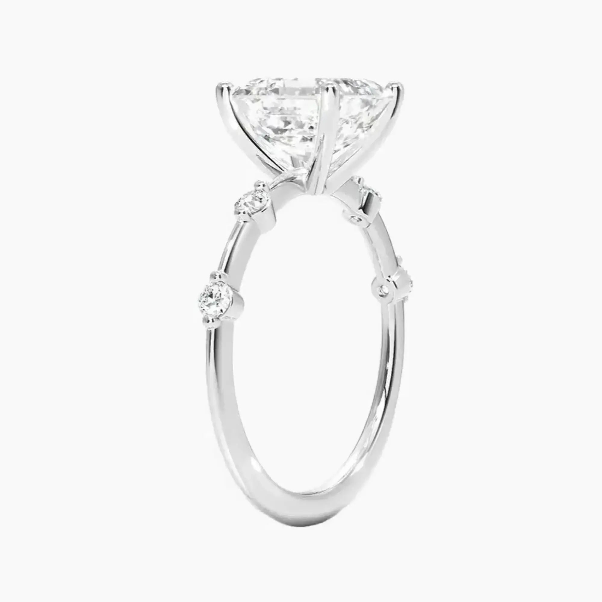 Cordelia 1.5 Carat Asscher Cut Solitaire Lab Grown Diamond Ring in 18K White Gold - View 2