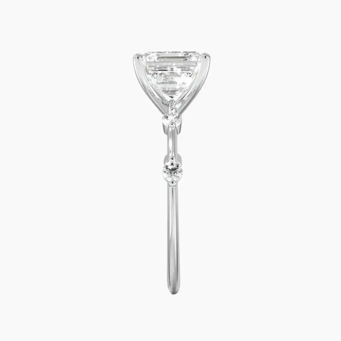 Cordelia 1 Carat Asscher Cut Solitaire Lab Grown Diamond Ring in 18K White Gold - View 3